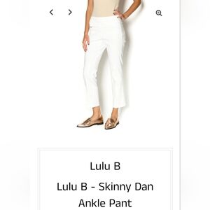 Lulu-b Skinny Dan White Ankle Pants. Women's Sz 10 New Coastal Grandma
